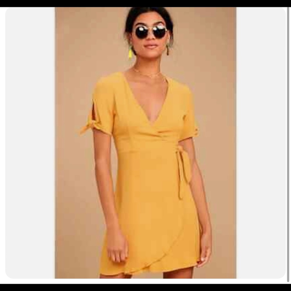 Lulu’s Mustard Wrap Dress